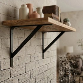 Resim Mr.Bracket 20X20CM Orta Yük 2 Ad. Siyah Modern Raf Altı Tutucu Ayak - Metal L Demir Duvar Montaj Destek Aparatı 