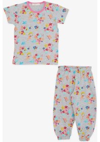 Resim Breeze Kız Bebek Kısa Kollu Pijama Takımı Safari Temalı 9 Ay-3 Yaş, Gri Melanj-gri Melanj Gri Melanj 
