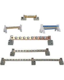 Resim Meepo 6 Vidalı 12 Girişli Faz Nötr Toprak Barası Ayaklı Bakır 15 x 1,5 mm 80 Amper 5V - 400V AC / DC 