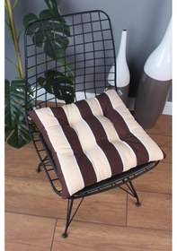 Resim Altınpamuk Altınpamuk Beta Pofidik Kahve Krem Sandalye Minderi Bağcıklı 40X4 