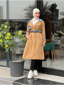 Resim Esre Store 44100 - Renk Detaylı Tesettür Trençkot Camel C-3 