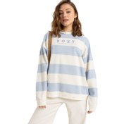 Resim Roxy Strictly Stripes Oversized Kadın Mavi Sweatshirt 