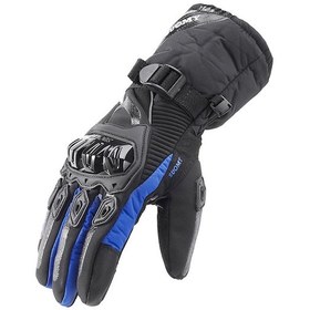 Resim Snapbuy Kışlık Motosiklet Eldiveni Su Geçirmez, Sıcak Tutan, Dört Mevsim, Darbeye Dayanıklı, Uzun Ve Kalın Model Mavi 