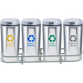 Resim Çevre Endüstri ZK-1002A 4'lü Paslanmaz Çelik Geri Dönüşüm Seti 