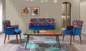 Resim Bienvelle Mavi 2+1+1 Çay Seti (Salon, Balkon, Cafe Ofis) 