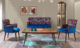 Resim Bienvelle Mavi 2+1+1 Çay Seti (Salon, Balkon, Cafe Ofis) 