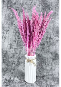 Resim Pembe Bulgur Otu Vazo Aranjman Çiçeği 