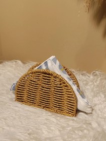 Resim Hasır Rattan Oval Peçetelik Diğer 