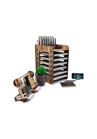 Resim Kuk Design Robinia A4 Evrak Rafı Ofis Masaüstü Organizer Set Ceviz 