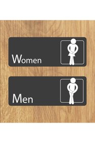 Resim zafrakreklam WC BAY & 2Lİ 24X9 CM ANTRASİT BEYAZ 