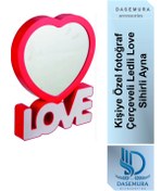 Resim DASEMURA Kişiye Özel fotoğraf Çerçeveli Ledli Love Sihirli Ayna 