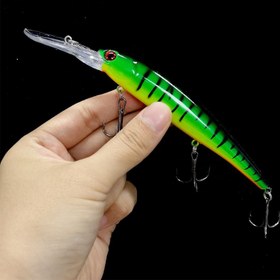 Resim 1 adet 16.5cm/21g Derin Dalış Büyük Minnow Yem, 6# Kanca ile Wobbler Yem, Yapay Sert Yem, Bass Turna Turna için Crankbait, Balıkçılık Ekipmanı 