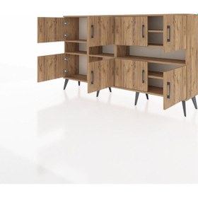 Resim Arges Konsol 8 Raflı 8 Kapaklı 176x30x99 Çam-çam Atlas Çam - Atlas Çam 