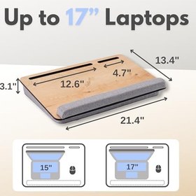 Resim Vigo Wood-LS024 Minderli Laptop Sehpası (Meşe) 