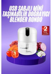 Resim Rondo Doğrayıcı 250 Ml Taşınabilir Usb Şarjlı Pratik El Rondo Blender 