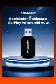 Resim SEYUTECH Mini Kablosuz CarPlay Apple ve Android USB ve Type-C Uyumlu Araç Wireless Dönüştürücü Adaptör 
