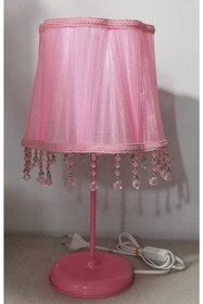 Resim TEKAY AYDINLATMA Pembe Boncuklu Kız Çocuk Odası Yatak Odası Abajuru 