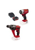 Resim Einhell TE-CI 18/1 Li Akülü Darbeli Vidalama + TE-HD 18 LI Akülü Vidalama + 4.0 Ah Akü ve Şarj Cihazı 