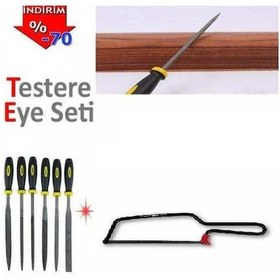 Resim Küçük Metal Demir Plastik Saplı 16 CM Törpü ve Kıl Testere Eğe Seti 