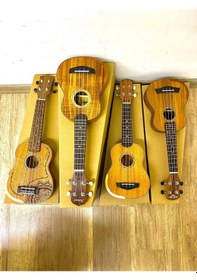 Resim Soprano Boy Masif Maun Ağacı Üst Karma Ukulele-Kılıf-Pena 