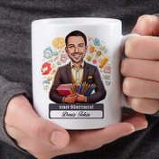 Resim En Başarılı Erkek Sınıf Öğretmeni Karikatürlü Bardak 