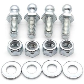 Resim Youmex 10mm Çelik Küre Başlı Cıvata Seti - 4 Adet Gazlı Destek Bağlantı Parçası 