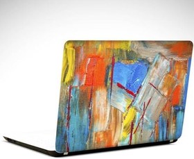 Resim Turuncu Renkler Soyut Laptop Sticker 10 İnch (25X19CM) 