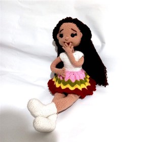 Resim El Örgüsü Amigurumi Telli Esmer Bebek 