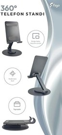 Resim fiigo Telefon Standı Katlanabilir Çok Fonksiyonlu 360 Derece Dönebilen Metal Gray 