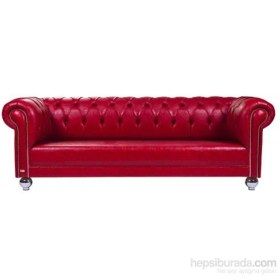 Resim New Red Sofistike Chesterfield 
