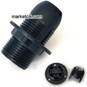 Resim Marketcik E14 Siyah Tam Dişli Rondelalı Geçmeli Duy 