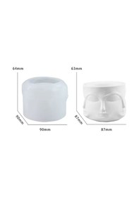 Resim Silikon Kalıp Beton Yüz Şekilli Çiçek Saksıları Sukulent Saksılar Ve Mumluk Kalıbı 