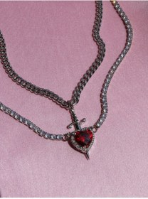 Resim Reorah Collection Pamuk Prenses ve Avcı Su Yolu Choker - Çift Kolyesi-Gümüş Kaplama 