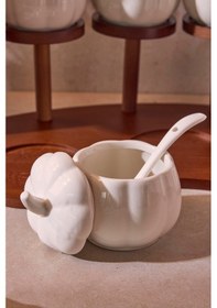 Resim Pumpkin Porselen 9'lu Çok Amaçlı Ergonomik Baharatlık Seti Beyaz Beyaz 