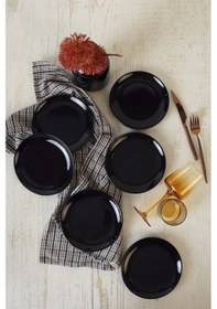 Resim Keramika Siyah Delta Pasta Tabağı 17 Cm 6 Adet 650 Siyah 