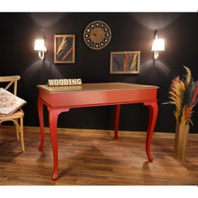 Resim Wooding-Mobilya Wooding 120 Cm Masif Kırmızı Naturel Yemek Masası 