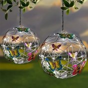 Resim Renkli Kelebek Güneş Enerjili Küre Işık - Festivaller, Bahçeler ve Açık Hava Dekorasyonu için Su Geçirmez Atmosfer Işığı, Güneş Enerjili Asılı Işık Kamp Işığı Feneri, Çok Renkli Kelebek Tasarımı, PVC Malzeme, LED Işıklar, Güneş Enerjili, Nikel Pil, Lazersiz, Elektronik Bileşenlersiz 