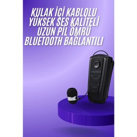 Resim Makaralı Bluetooth Kulakiçi Yaka Kulaklığı Kablosuz Kulaklık - KR0025-5MSI63 