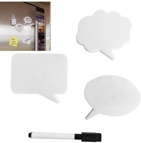 Resim 3'lü Konuşma Balonu Buzdolabı Magneti 3 Magnet Ve Yazı Kalemi 10 Cm 