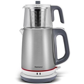 Resim Homend Royaltea 1751H Cam Demlikli Inox-Beyaz Çay Makinesi 
