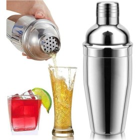 Resim Mediterian Krom Kokteyl Shaker 720 ml, şık ve dayanıklı, ev kullanımına uygun 