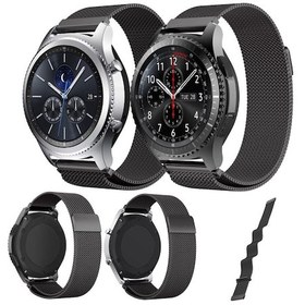 Resim Samsung Uyumlu Gear S3 Kordon Frontier & Classic Metal Örme Kayış 