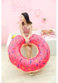 Resim Donut Simit Yetişkin Yüzme Simidi 100 Cm Pembe Çok Renkli 