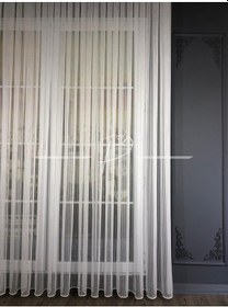 Resim Tül Perde Armür Zühre Desen 3 Hiza Burgu Ekru 