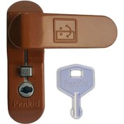 Resim Penkid Pvc Çocuk Emniyet Kilidi Düğmeli Anahtarlı Açık Kahve 