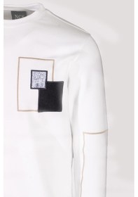 Resim Erkek Sweatshirt Beyaz Bisiklet Yaka Relax Fit Nakış Detaylı Double Face Pamuk Sweat Ncs Jeans 1618-beyaz Beyaz 