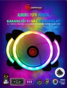 Resim Aurora Rgb 120mm Üçlü Fan Kiti Kumandalı Performax