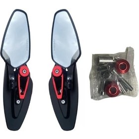 Resim Türkmopet Universal Motosiklet Cnc Ayna Kırmızı 