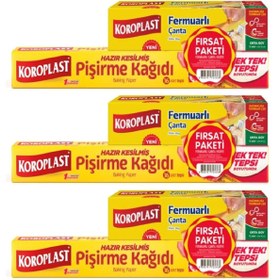 Resim Koroplast Pişirme Kağıdı 16 Lı Saklama Poşeti 120 Li Orta Boy x 3 Set 