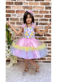 Resim Mnk Baby & Kids Kokosh Kız Saten Parti Elbisesi Mnk0328 Pembe 
